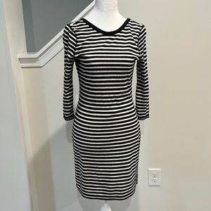 Express Size Small Black and White Long Sleeve Dress